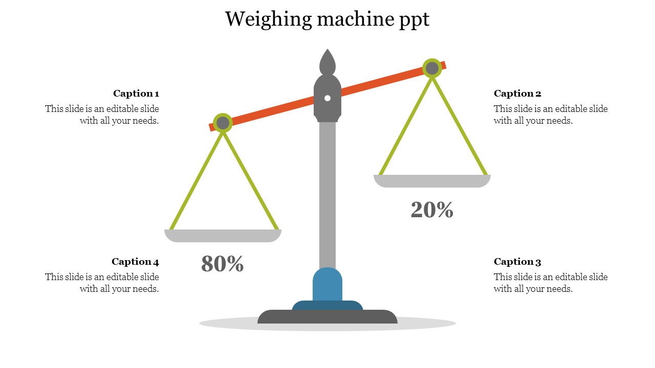 Amazing Weighing Machine PPT Template Slide Designs